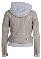 Freda RF Leather Jacket, Silver Grey