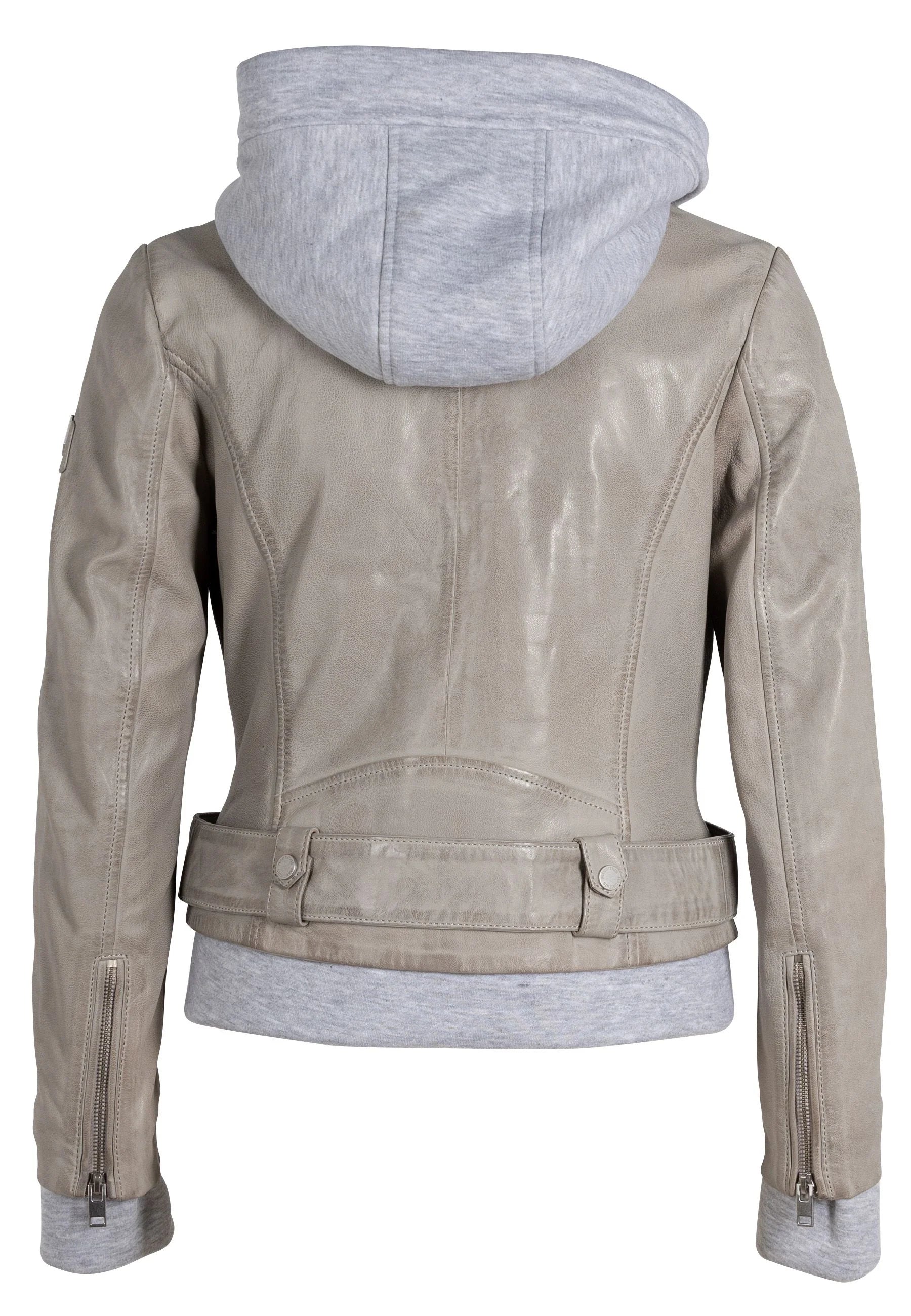 Freda RF Leather Jacket, Silver Grey