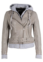 Freda RF Leather Jacket, Silver Grey