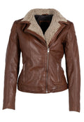 Veste en cuir Jenja CF, couleur cognac