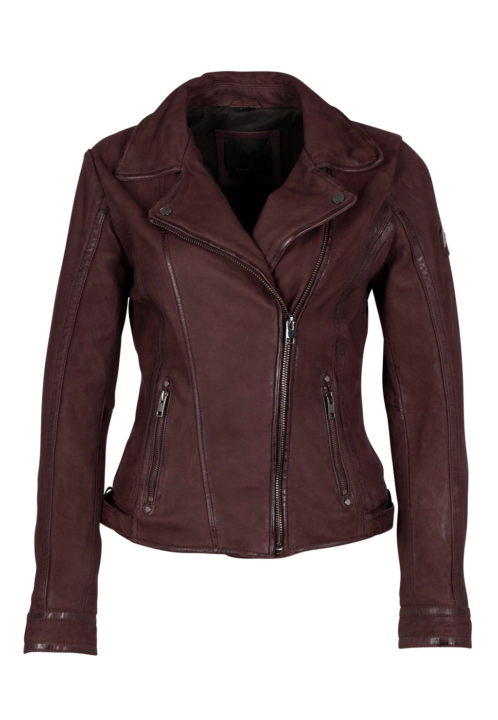 Chaqueta de cuero Twila RF, color vino.