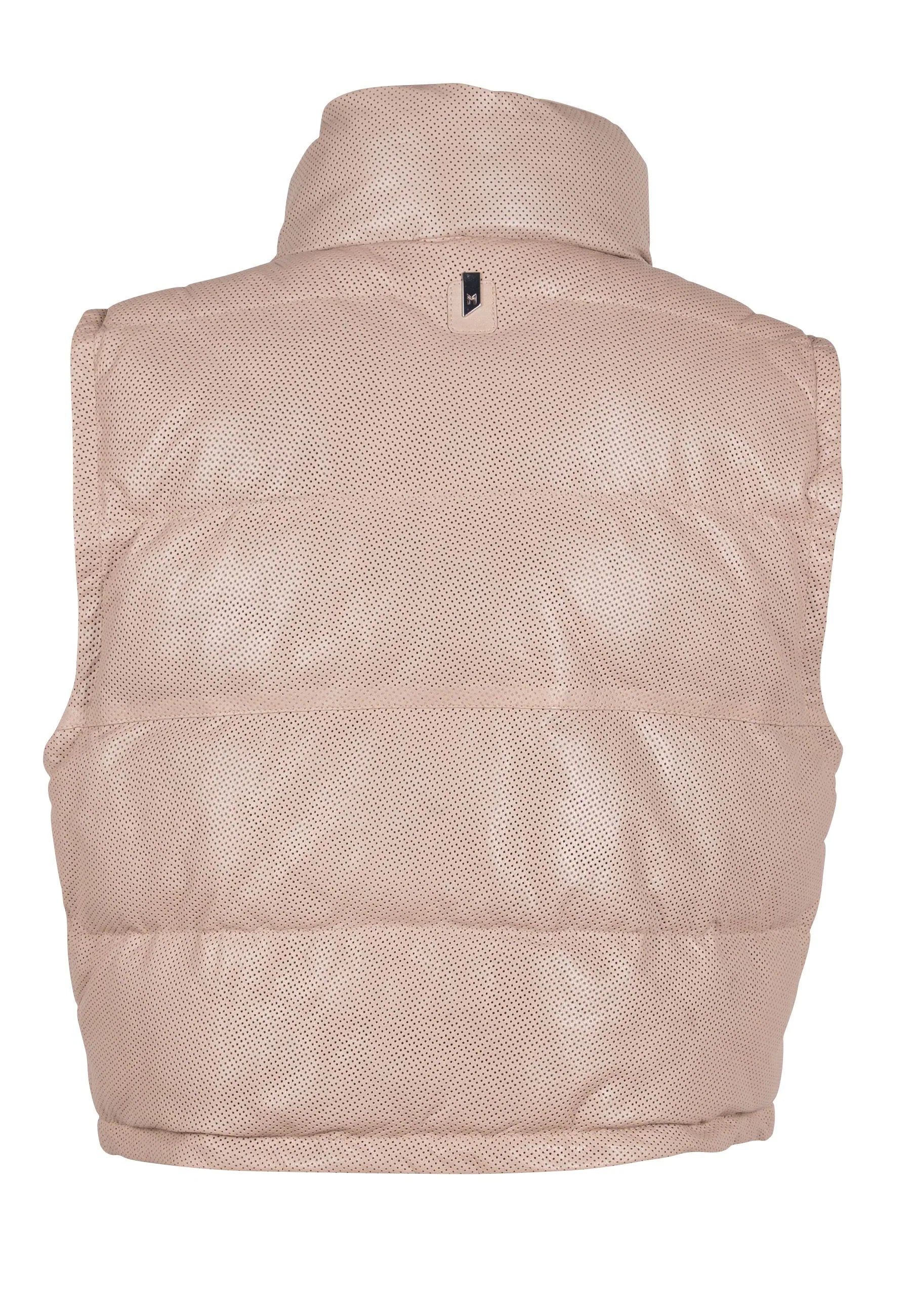Ellice OS Leather Vest, Stone