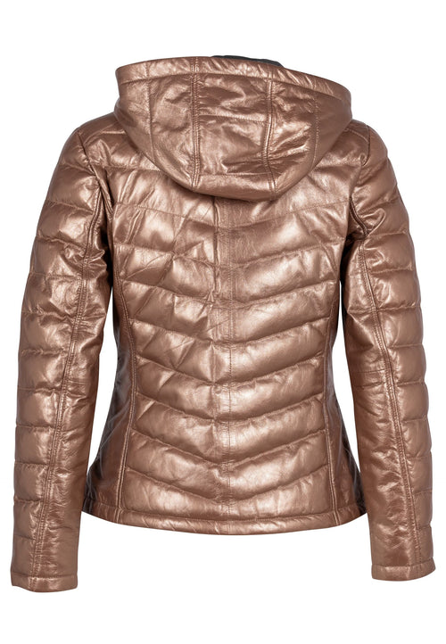 Chaqueta de cuero Corbin CF, color cobre.