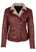 Veste en cuir Jenja CF, rouge