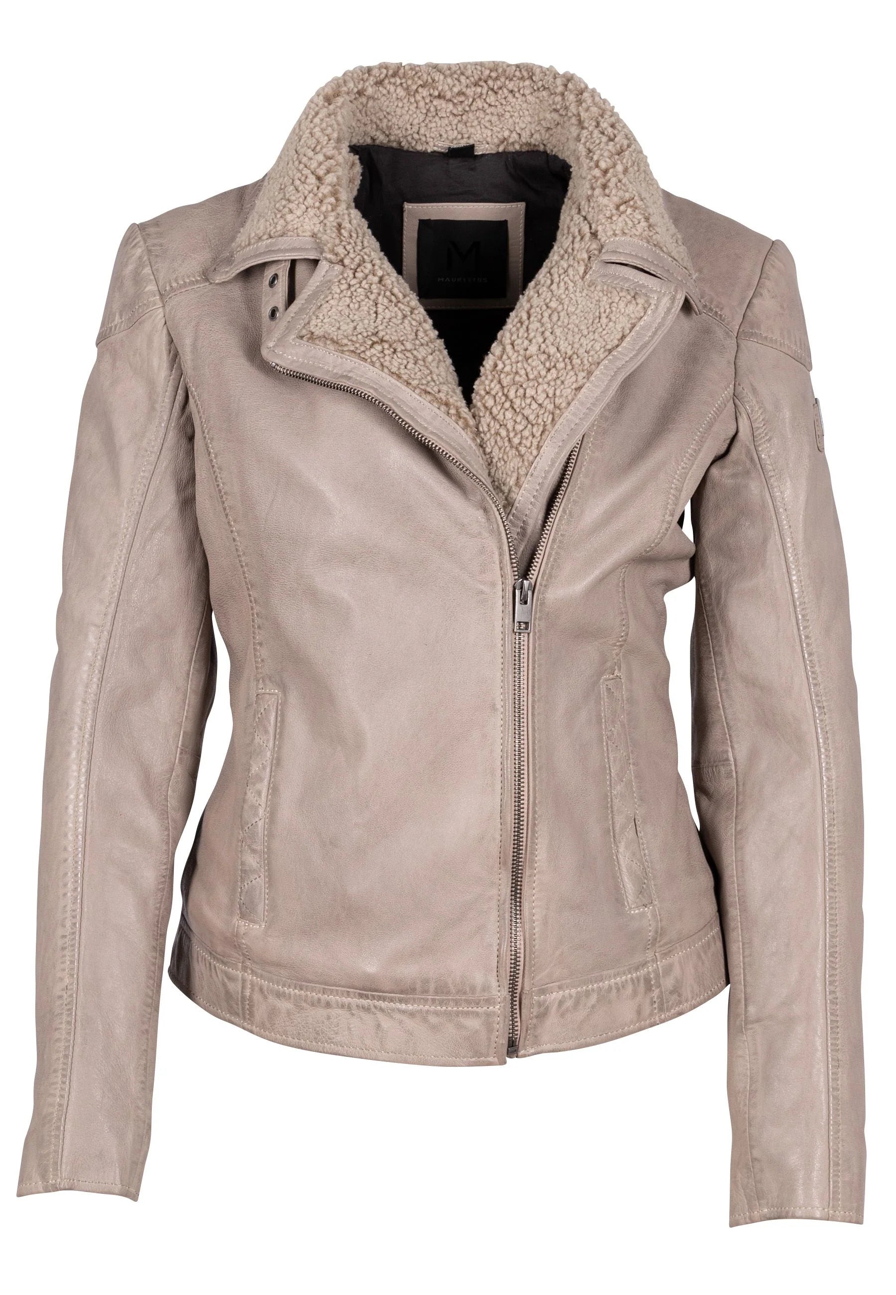 Jenja CF Leather Jacket, Stone