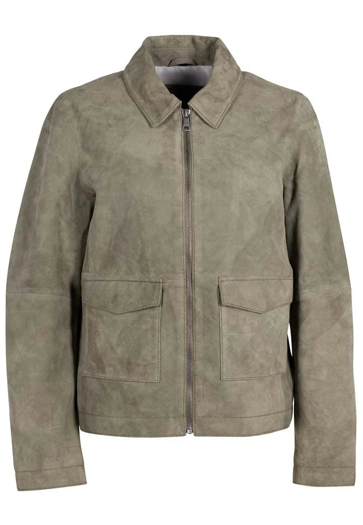Yaima CF Leather Jacket, Light Sage