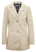 Blazer en cuir Aurela CF, Ivoire
