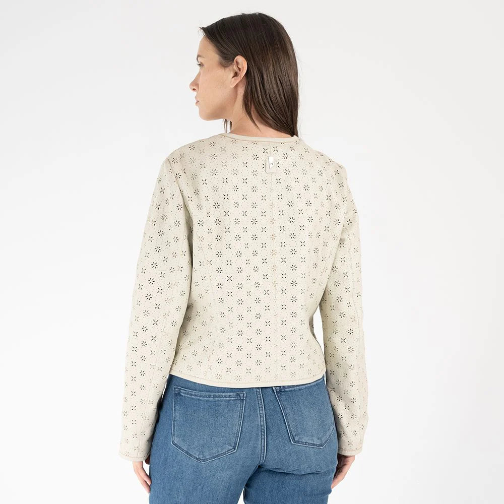 Hillary CF Leather Jacket, Ivory