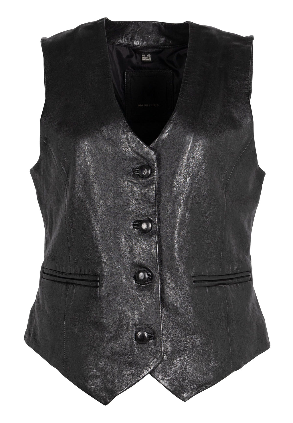 Kiralee RF Leather Vest, Black