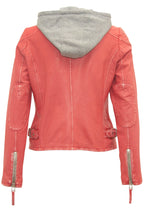 Finja RF Leather Jacket, Coral