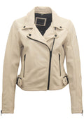 Chaqueta de cuero Bita RF, color blanco roto.
