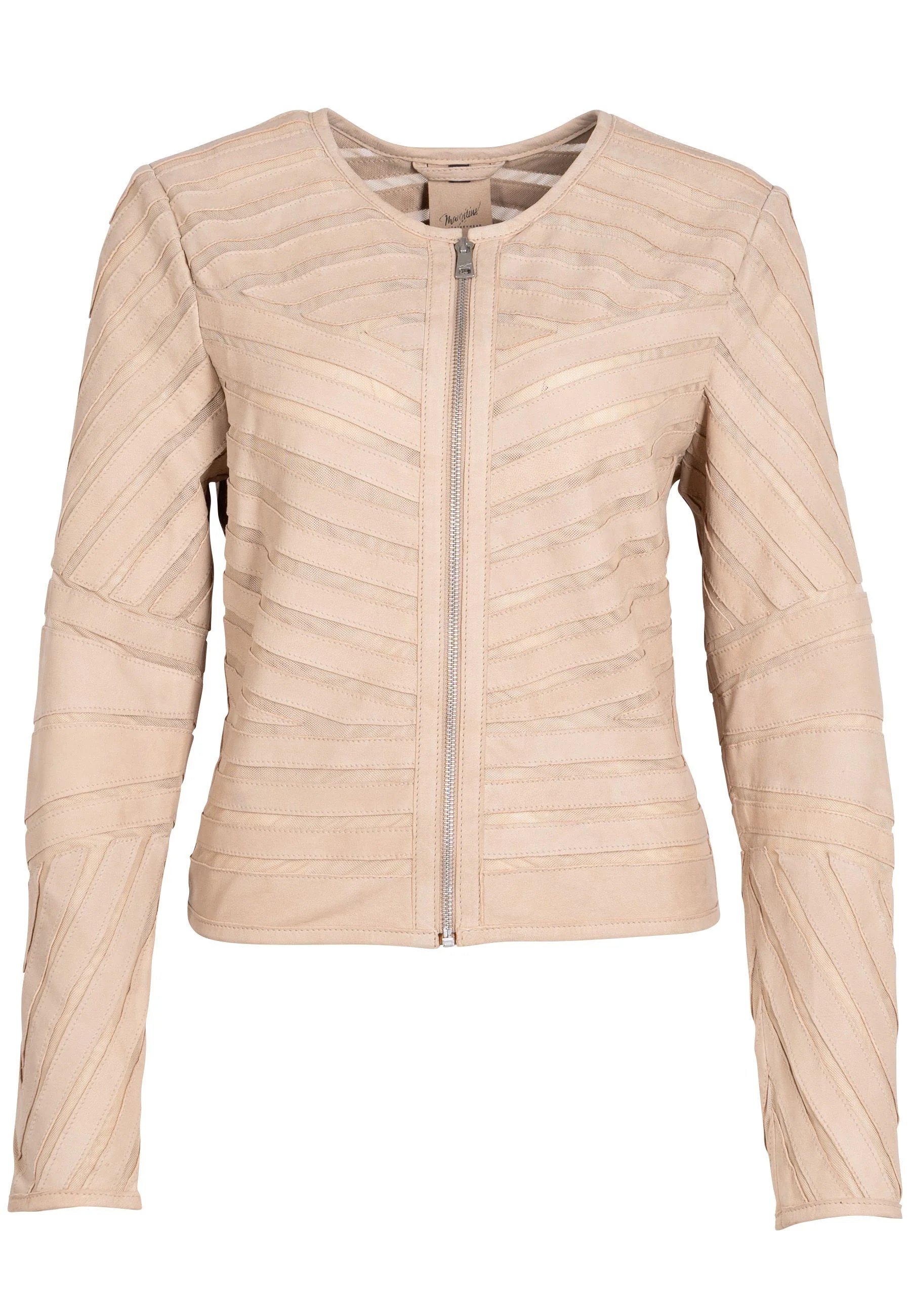 Yva RF Leather Jacket, Beige