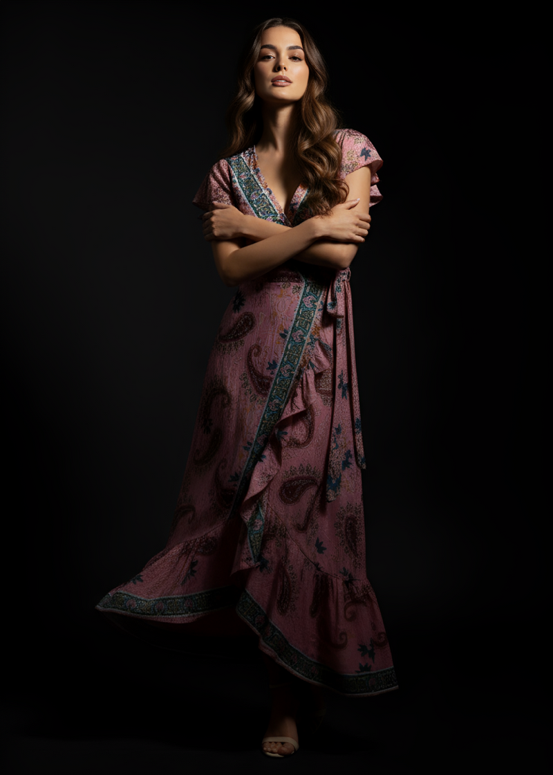 Long Whimsy Wrap Dress