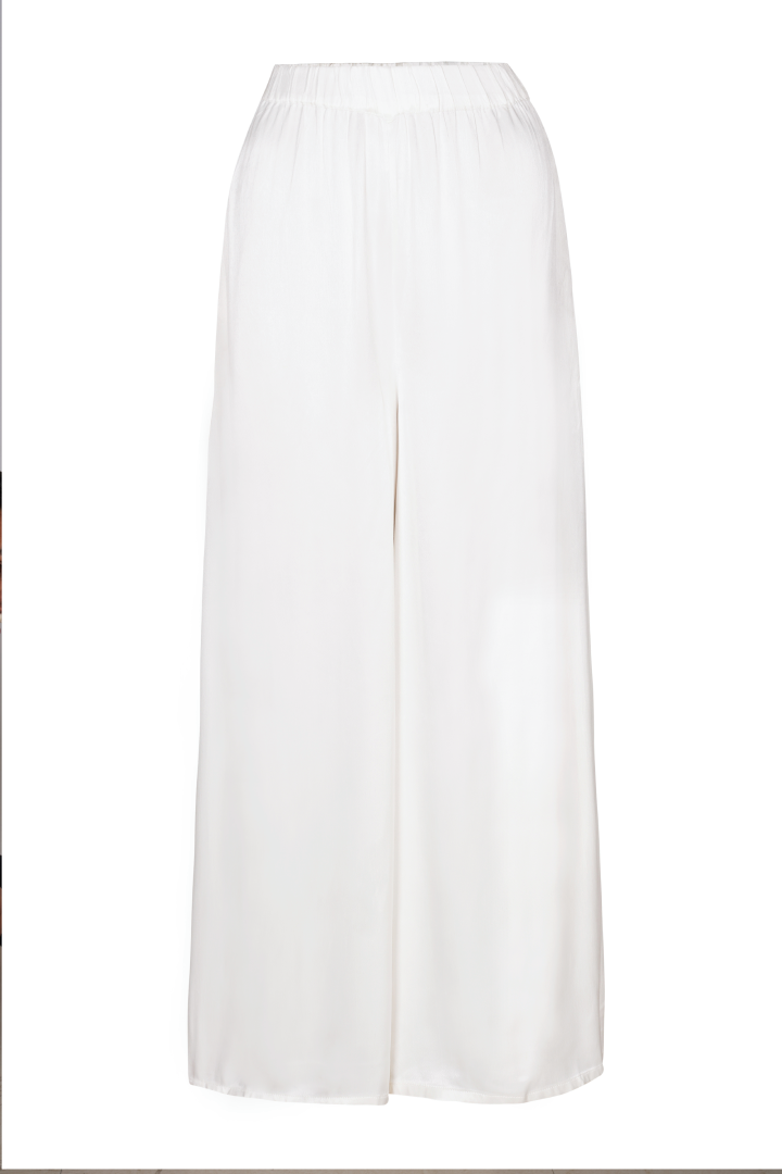 Goddess Palazzo Pant - Vegan Silk- Pearl