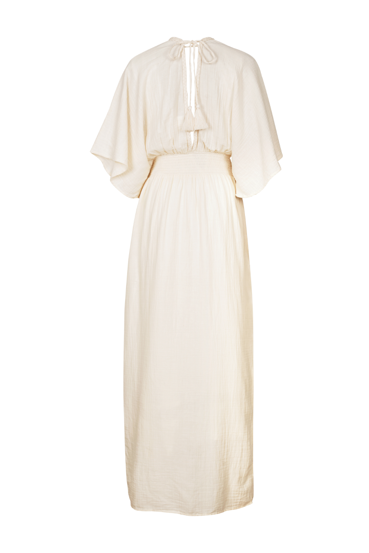 Rhythms V-Neck Maxi Dress - Organic Double Gauze - Ivory