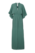 Rhythms V-Neck Maxi Dress - Organic Double Gauze - Deep Sage