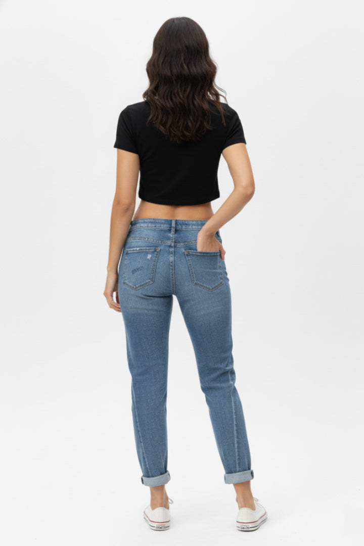 "Artist's Canvas" - Jeans boyfriend à taches de peinture