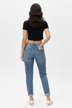 "Artist's Canvas" - Jeans boyfriend à taches de peinture