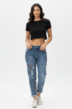 "Artist's Canvas" - Jeans boyfriend à taches de peinture