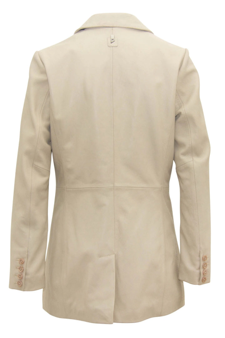 Blazer en cuir Aurela CF, Ivoire