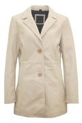 Blazer en cuir Aurela CF, Ivoire