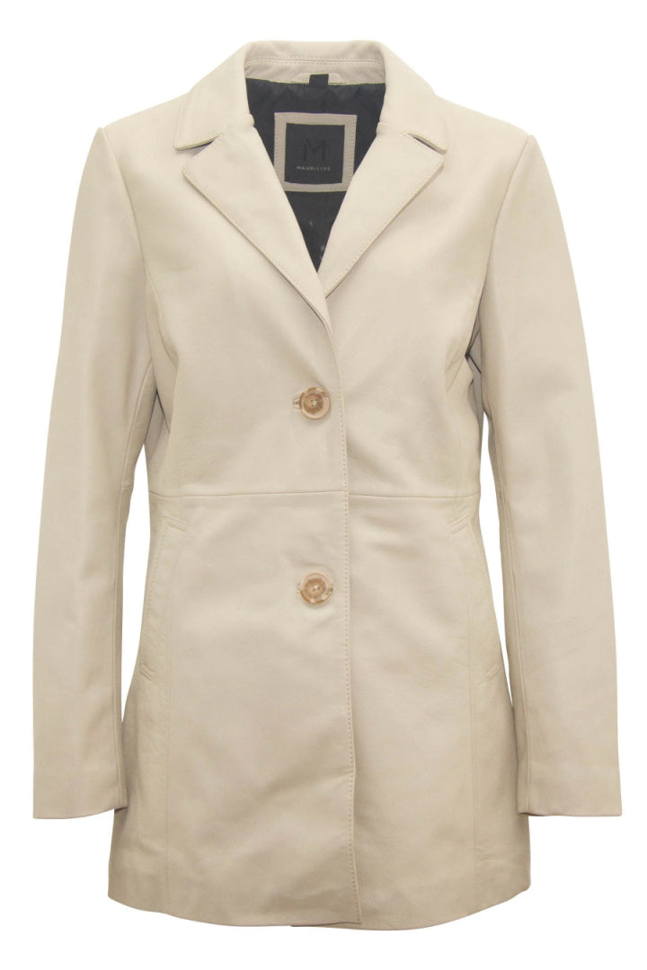 Blazer en cuir Aurela CF, Ivoire
