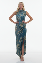 Avante-Garde Asymmetrical Dress - Teal S/M -