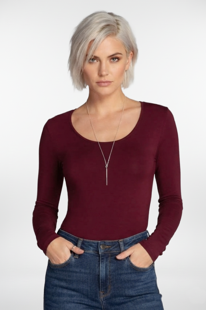 Bamboo Long Sleeve Scoop Neck Top