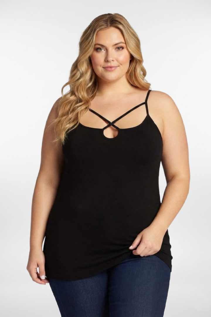 Bamboo Plus Size Side Cross Front Cami