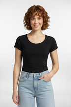 Bamboo Short Sleeve Scoop Neck Top