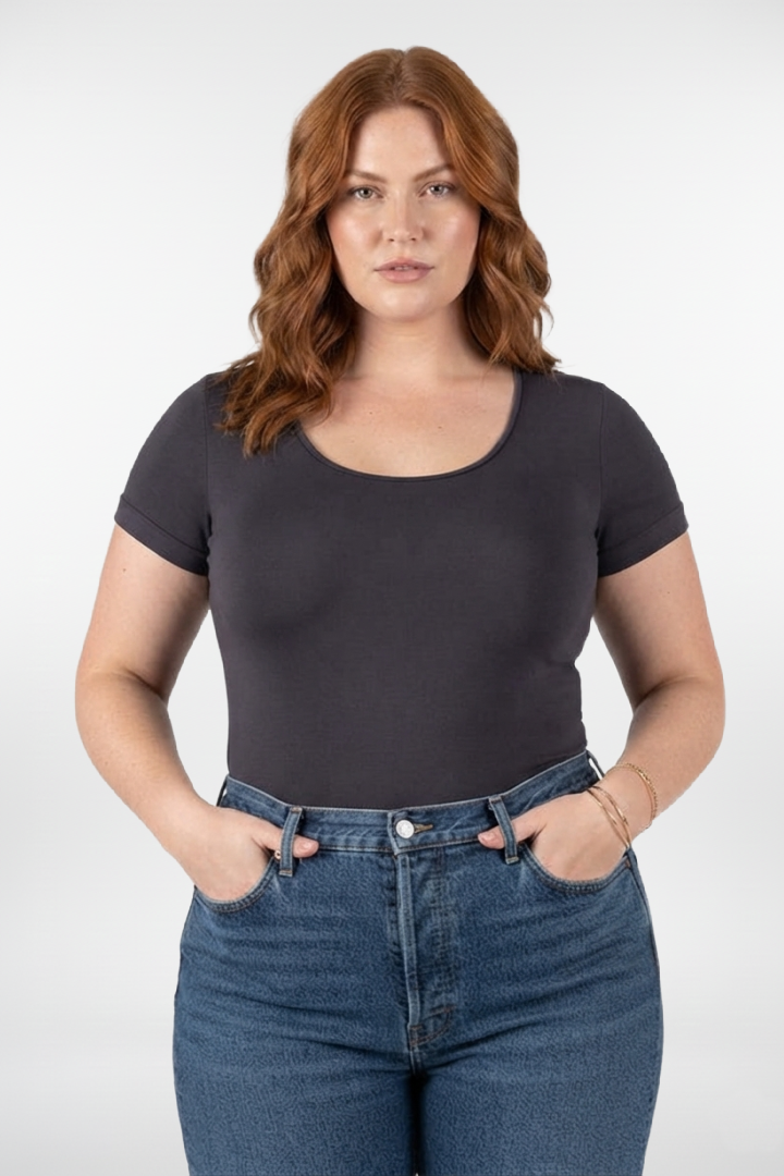 Bamboo Short Sleeve Scoop Neck Top
