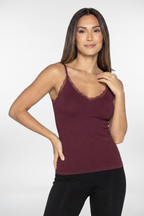 Bamboo Tank W/Lace Trim