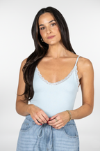 Bamboo Tank W/Lace Trim