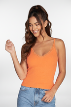 Bamboo Tank W/Lace Trim