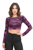 Barong Pink Long Sleeve Crop Top