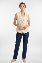 Beige Linen Vest