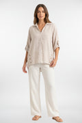 Beige Unique Linen Shirt