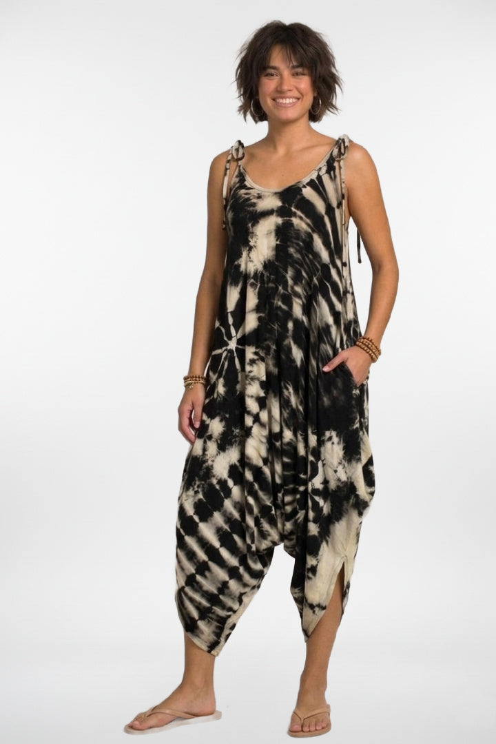 Black Creamy Harem Jumpsuit