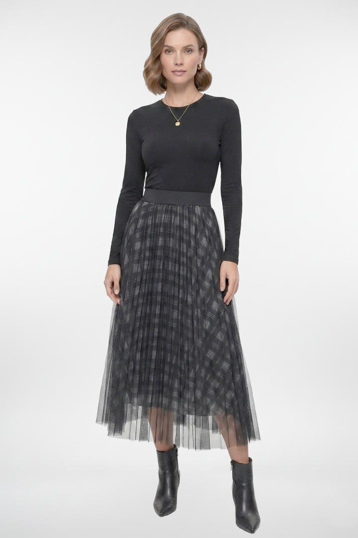 Bloom Reversible Plaid & Sparkle Tulle Skirt