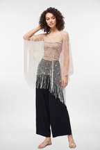 Boho Fringe Mesh Top