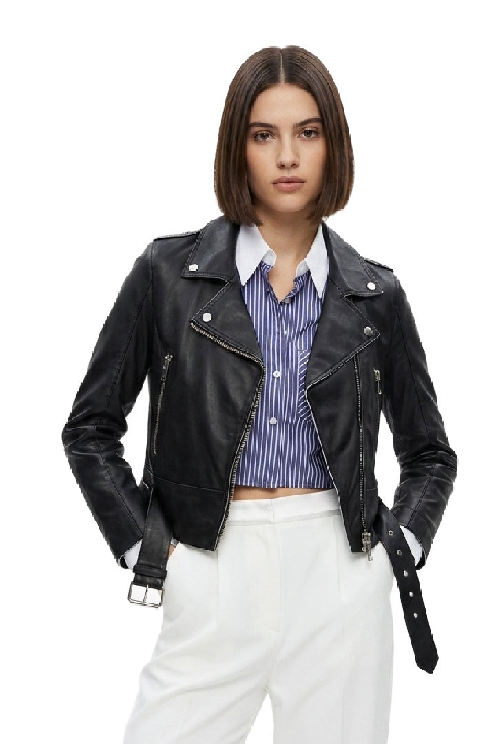 CELIN RF Leather Jacket, Black
