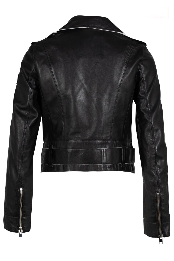 Veste en cuir Wild 2 RF, noire