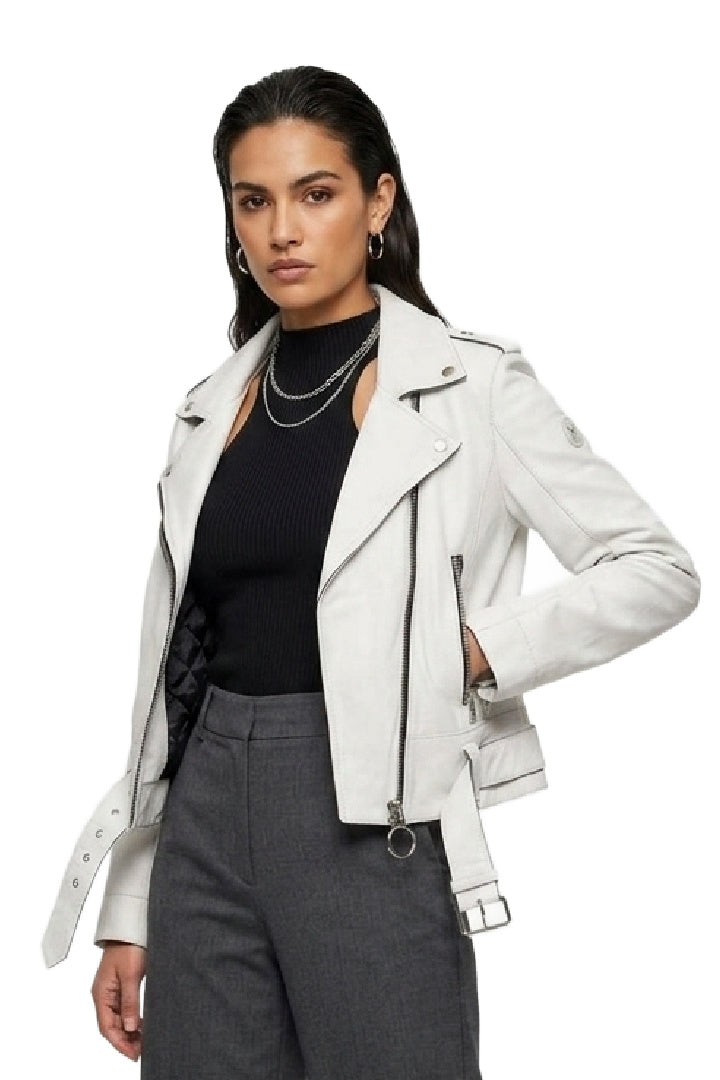 CELIN RF Leather Jacket, White