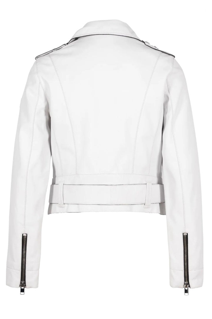 CELIN RF Leather Jacket, White