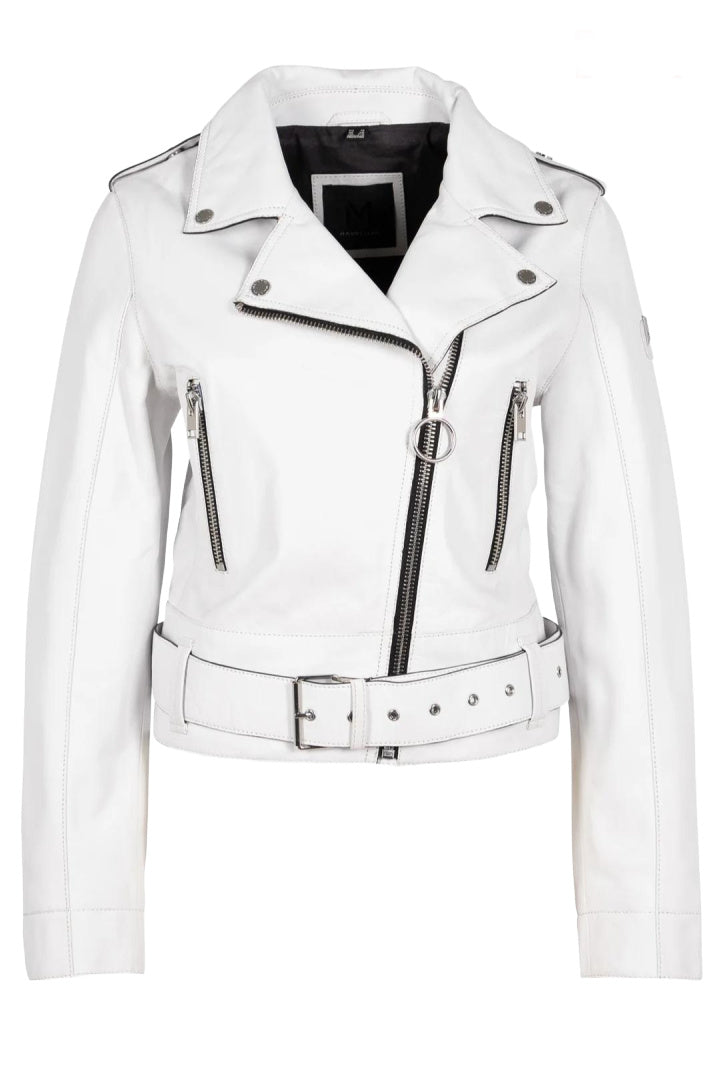 CELIN RF Leather Jacket, White