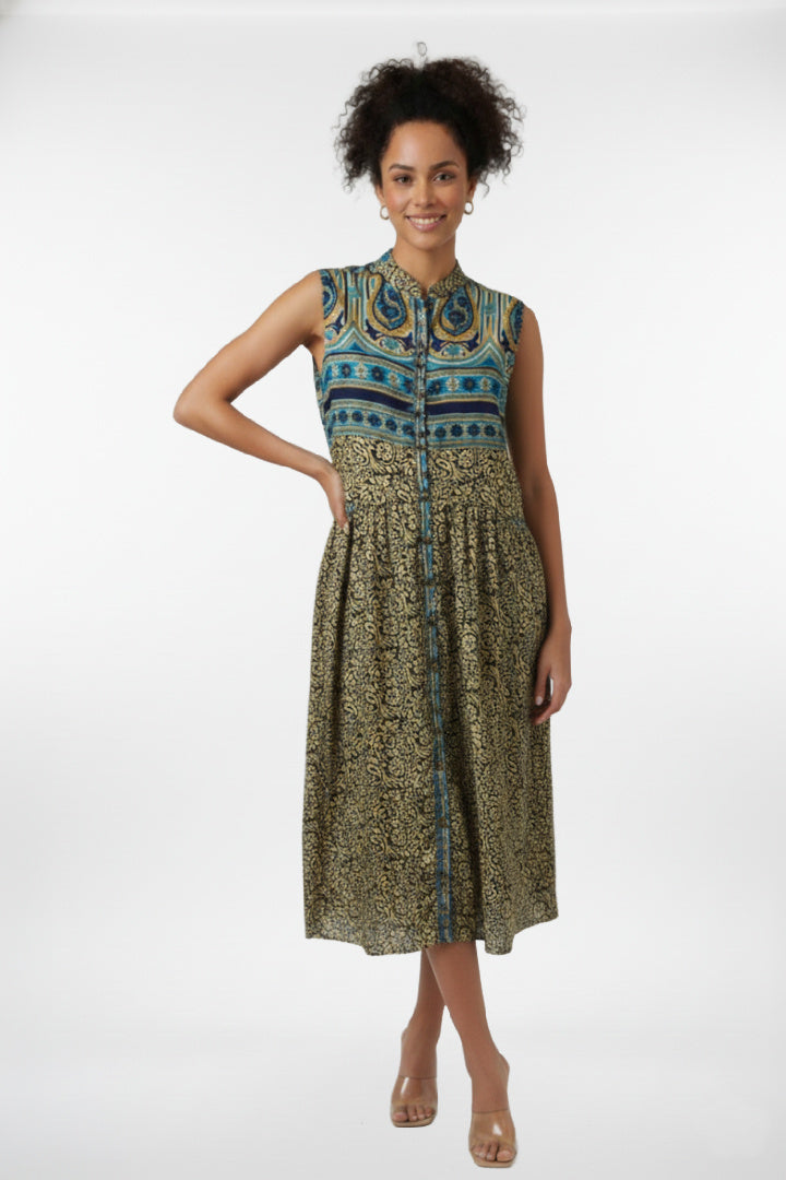 Caravan Sleeveless Button Down Dress