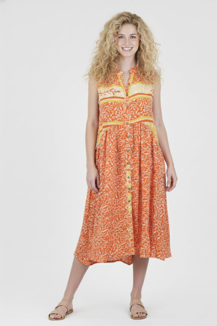 Caravan Sleeveless Button Down Dress