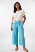 Casual Aqua Linen Pants