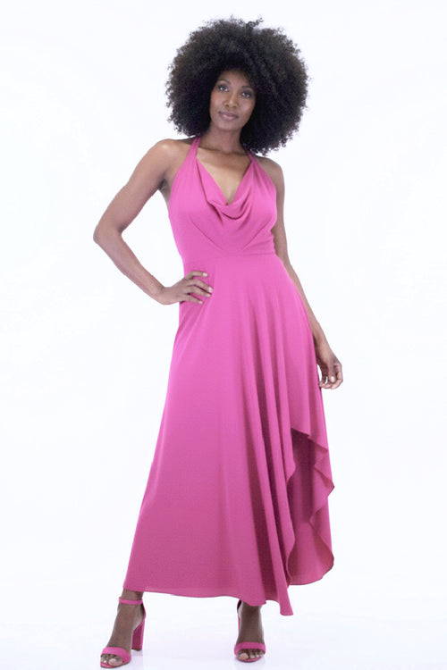 Robe Maxi Cecilia à Manches Frangées – Fabriquée à Montréal