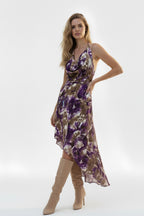 Cecilia Purple Rain Halter Maxi Dress – Made in Montréal
